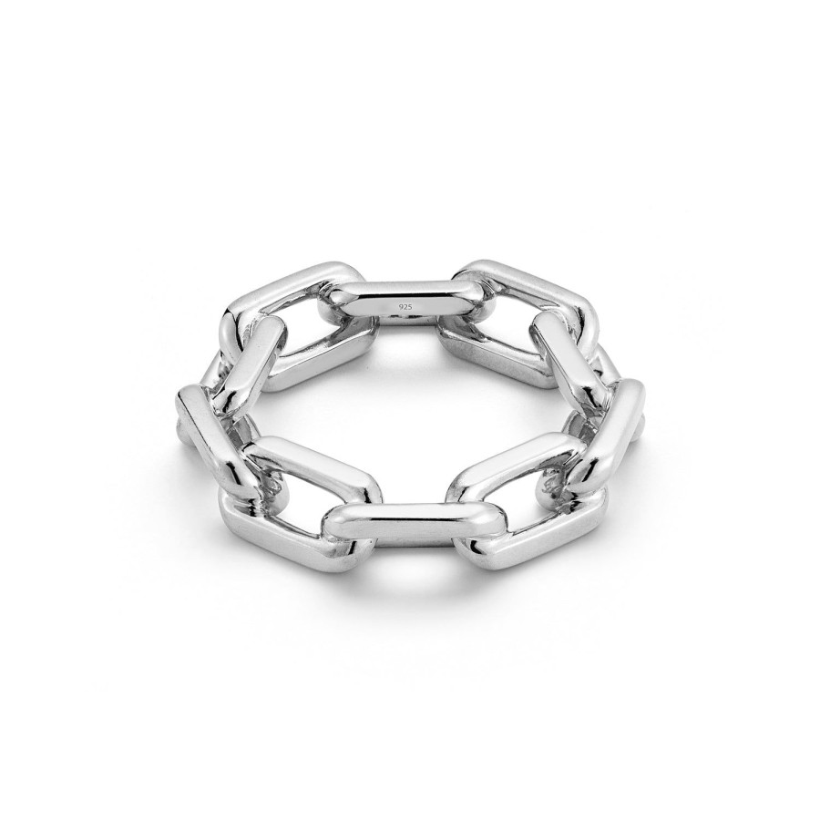 Clearance Walters Faith Saxon Men'S Sterling Silver Large Chain Link Ring