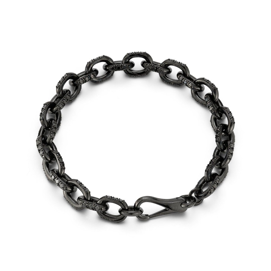 Best Walters Faith Saxon 18K Black Gold And Black Diamond Cable Chain Link Bracelet