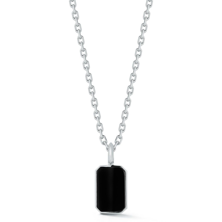 Best Walters Faith Dora Sterling Silver And Black Spinel Tablet Pendant