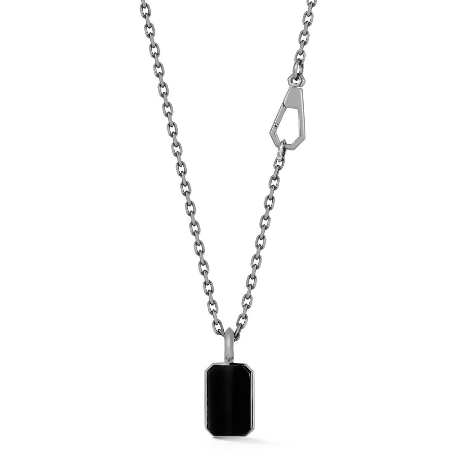 Online Walters Faith Dora Sterling Silver, Black Rhodium And Black Spinel Tablet Pendant