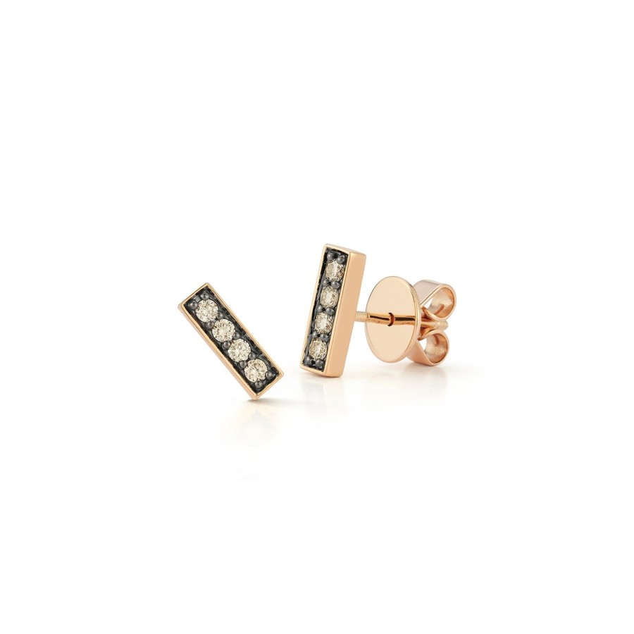 Best Walters Faith Wf Classic 18K And Champagne Diamond Mini Bar Studs