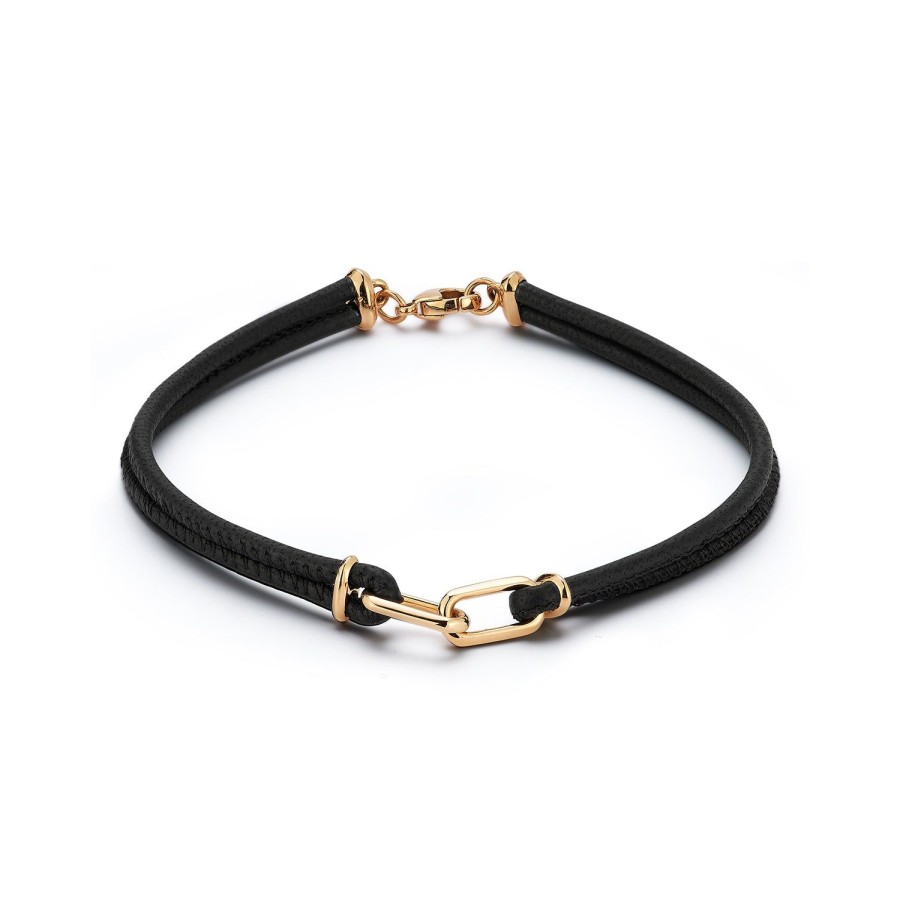 Wholesale Walters Faith Saxon 18K Rose Gold Double Link Napa Leather Bracelet