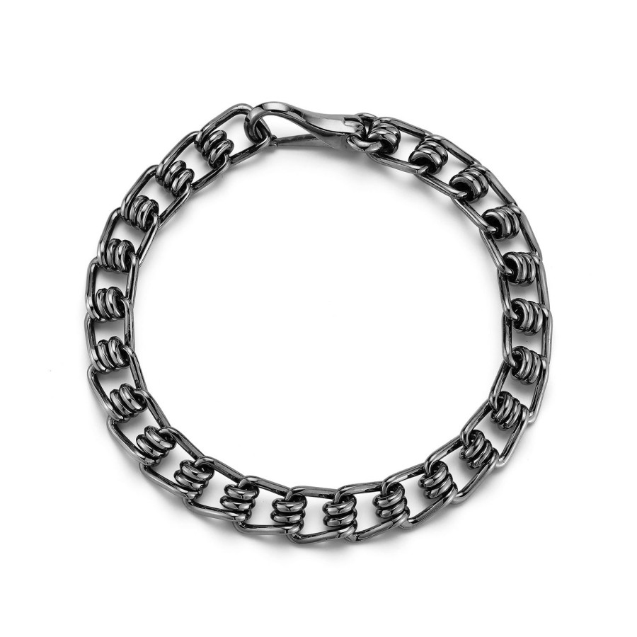 Hot Walters Faith Huxley Black Sterling Silver And Black Rhodium Coil Link Bracelet