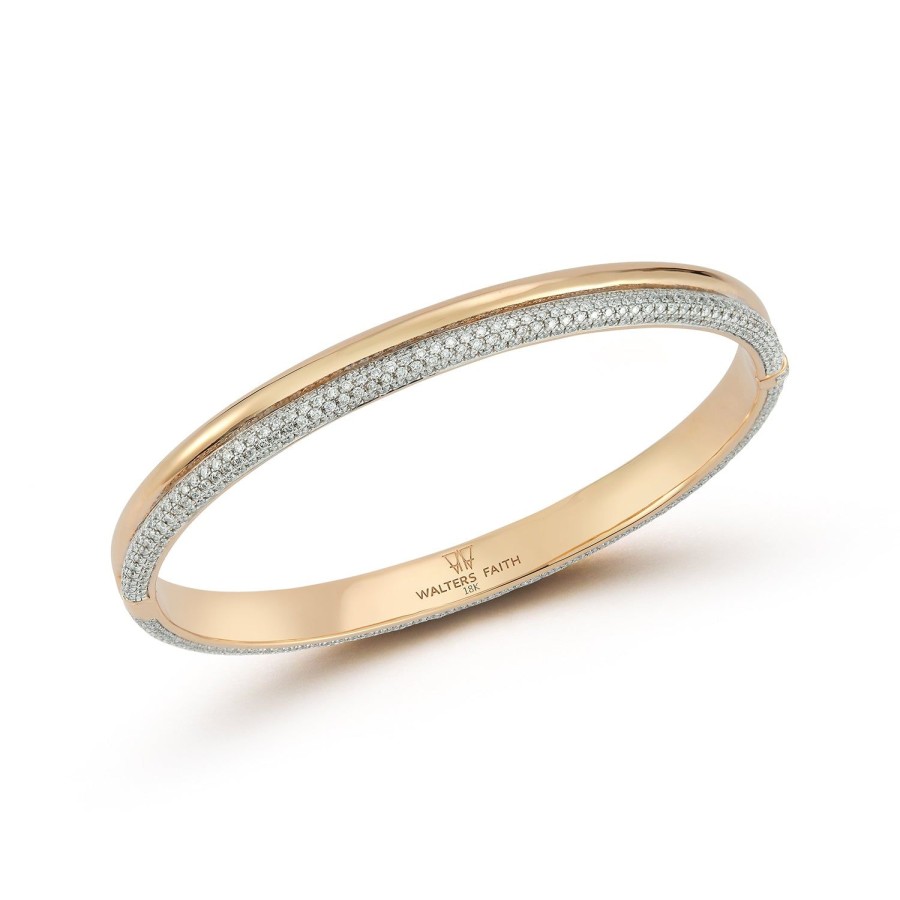 Best Walters Faith Thoby 18K Gold And Diamond Tubular Bangle Bracelet