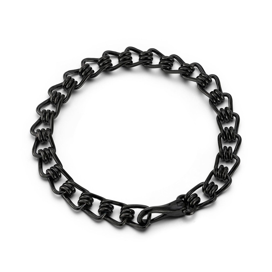 Hot Walters Faith Huxley Black Sterling Silver Coil Link Bracelet