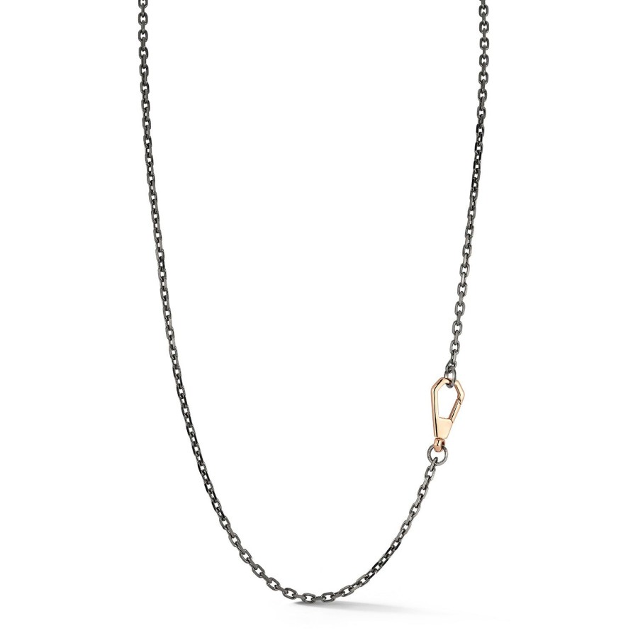 New Walters Faith Carrington Sterling Silver, Black Rhodium Cable Chain Necklace With 18K Clasp