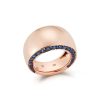 Hot Walters Faith Lytton 18K Bombe Ring With Blue Sapphire Edges