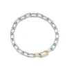 Hot Walters Faith Saxon Sterling Silver Link Bracelet With 18K Rose Gold Elongated Spring Loaded Clasp