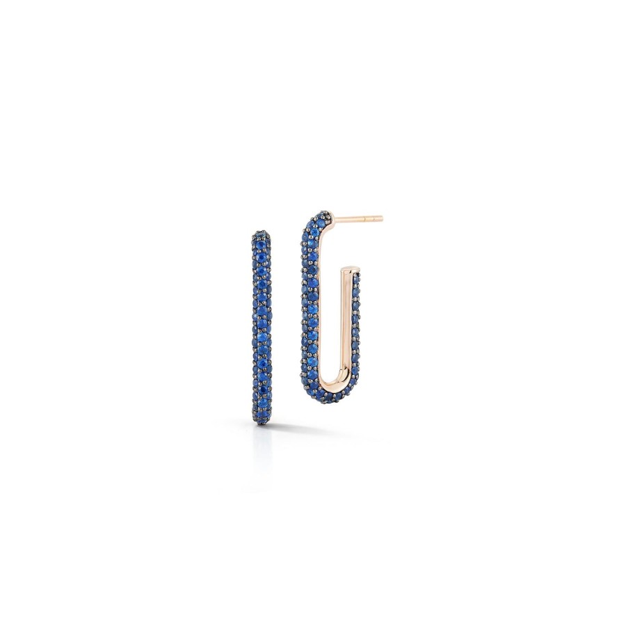 Best Walters Faith Saxon 18K And Blue Sapphire Elongated Chain Link Earring