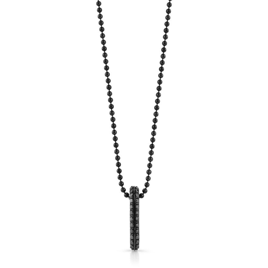 Clearance Walters Faith Men'S Sterling Silver And Black Rhodium Ball Chain Necklace