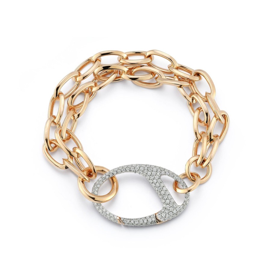 Clearance Walters Faith Garnett 18K Gold And Diamond Split Chain Link Bracelet