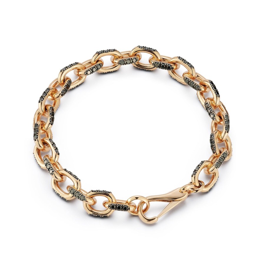 Online Walters Faith Saxon 18K Rose Gold And Black Diamond Cable Chain Link Bracelet