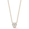 New Walters Faith Keynes 18K Gold Shield Shaped Diamond Pendant