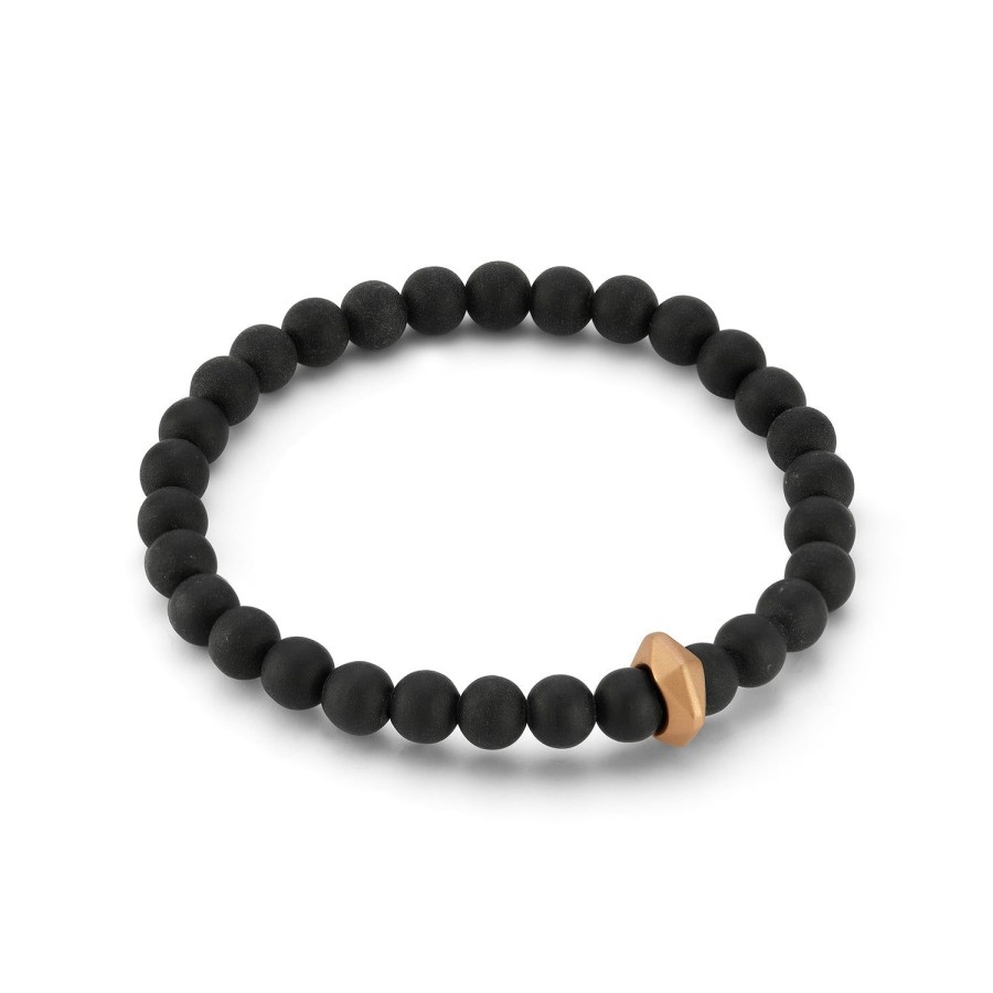 Hot Walters Faith Sydney Matte Onyx And 18K Rose Gold Origami Beaded Bracelet