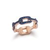 Best Walters Faith Saxon 18K Gold And All Blue Sapphire Flat Chain Link Ring