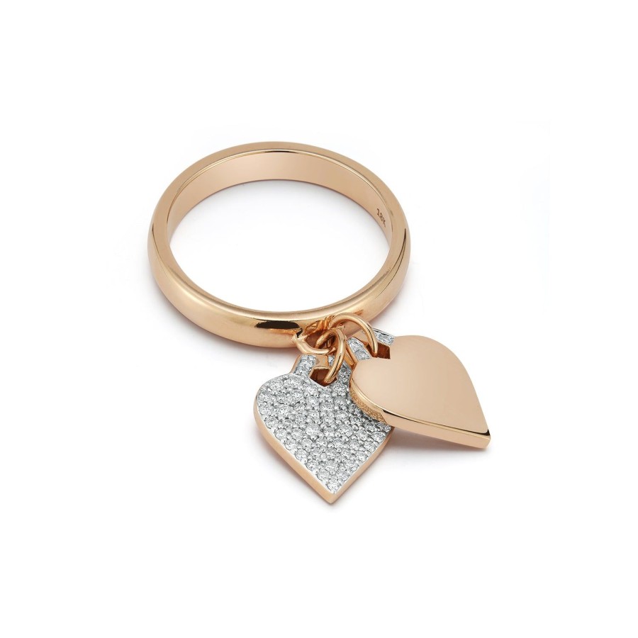 New Walters Faith Dora 18K Gold & Diamond Mini Heart Charm Ring