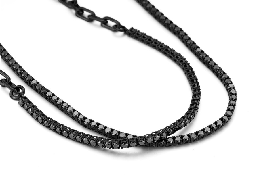 Best Walters Faith Wf Classic 18K Black Gold And Black Diamond Tennis Necklace