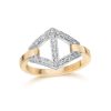 Clearance Walters Faith Keynes 18K Two Tone Signature Hexagon Motif Diamond Ring