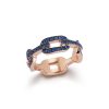 Clearance Walters Faith Saxon 18K Gold And All Blue Sapphire Flat Chain Link Ring