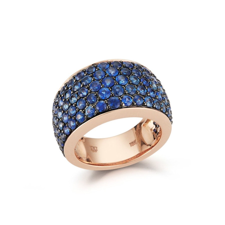 Hot Walters Faith Lytton 18K Gold All Pave Blue Sapphire Bombe Ring