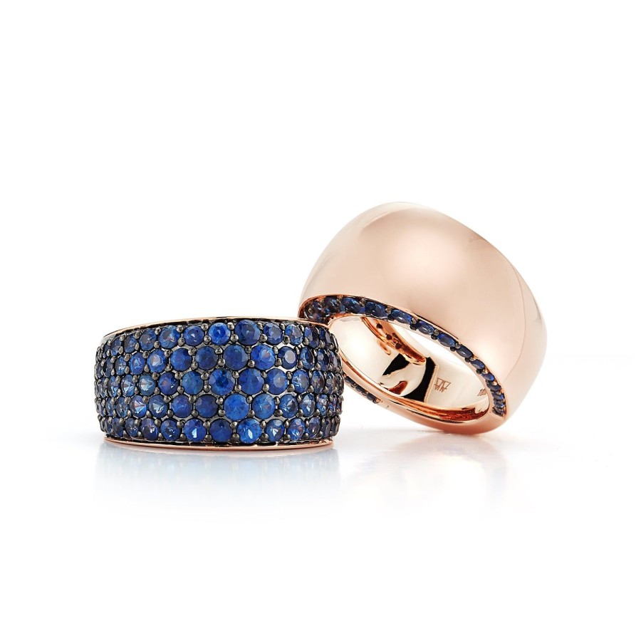 Hot Walters Faith Lytton 18K Gold All Pave Blue Sapphire Bombe Ring